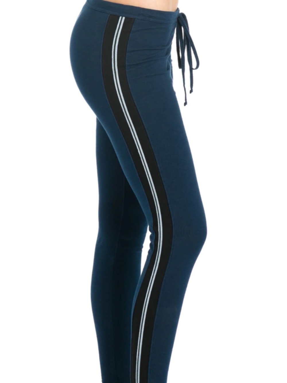 NWOT VINTAGE SIDE STRIPE DRAWSTRING LEGGING HARTDAIL PAST MIDNIGHT (Navy)  Small